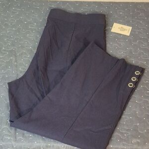 Cactus + Pearl Purple Cropped Pants with Button Detail size large NWT